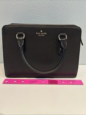 kate spade black pebbled leather handbag*